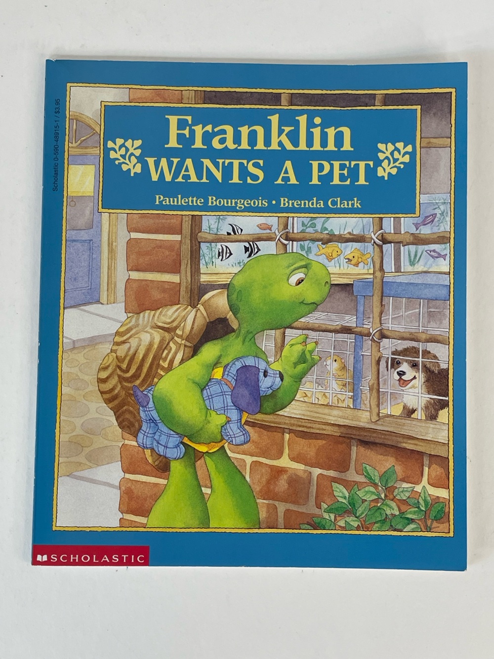 Scholastic Franklin Wants a Pet - Blue Cover with Green Turtle